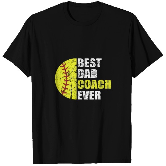 bests Softball Dad Coachs Ever Retro Father Softball Coachs Dad 1 T-Shirts