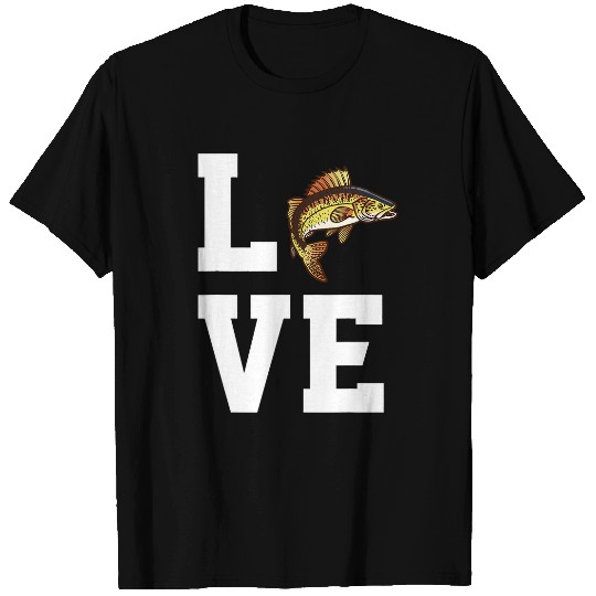 Fishing Love Walleye Fish Apparel Freshwater Fishing Fishermen Fisher T-Shirts