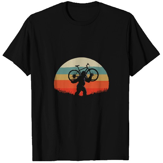 bigfoots Rides a Mountain Bike funny Biking Cycling Sasquatch T-Shirts