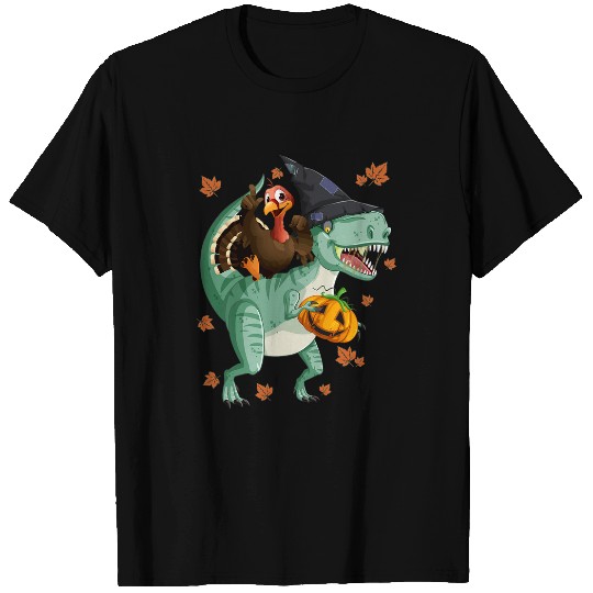 Thanksgiving   Turkey Riding Dino Kids Boy Toddler Funny T-Shirts