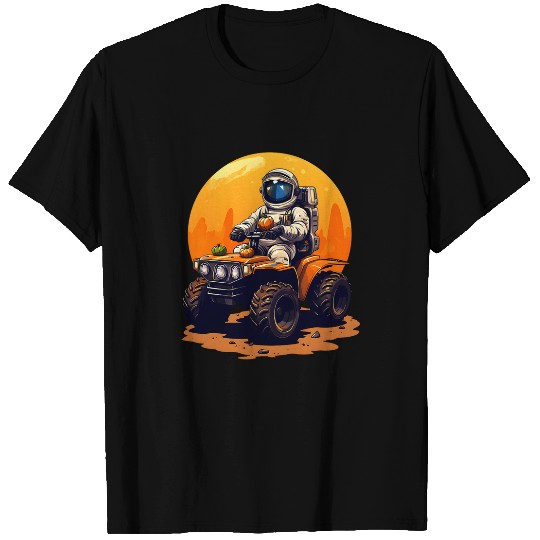 Funny Astronaut Pumpkin Tractor Halloween Mars Graphic Space T-Shirts