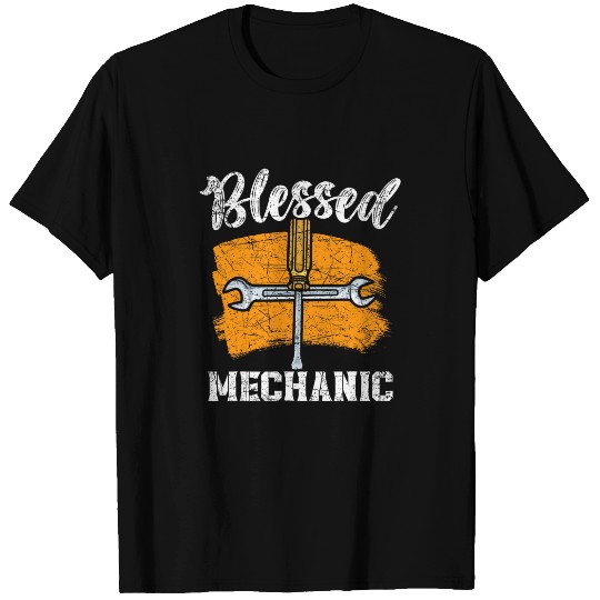 Blessed Mechanic Engine Diesel Mechanic Auto Mechanic T-Shirts