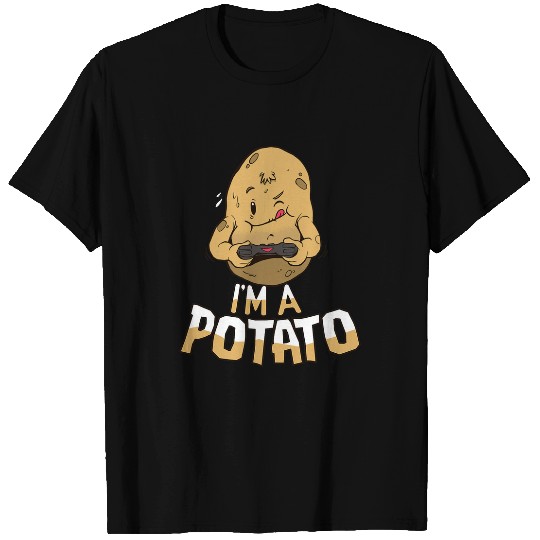 Lacrosse Gift IM A Potato 2Funny Potato Gamer Food Humor T-Shirts