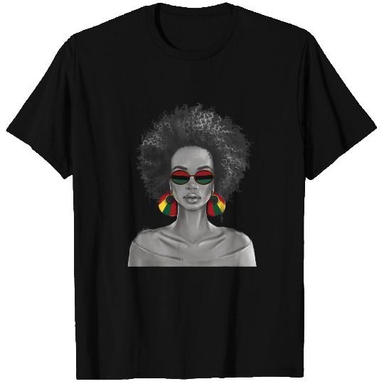 Black Queen Face Art Juneteenth Afro Woman Afrocentric Pride T-Shirts