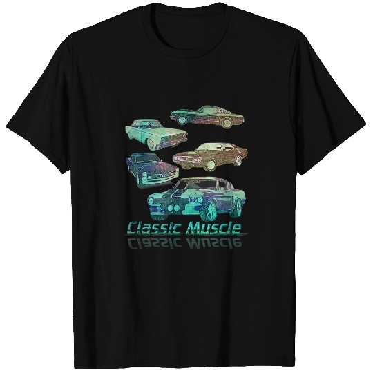 Classic Muscle Carss Lineup Racing Graphic 21 T-Shirts