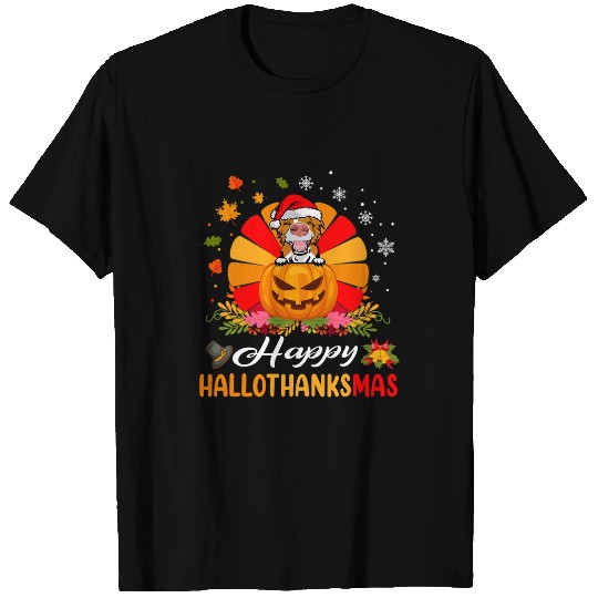 Border Collie Dog Hallothanksmas Halloween Fall Christmas T-Shirts