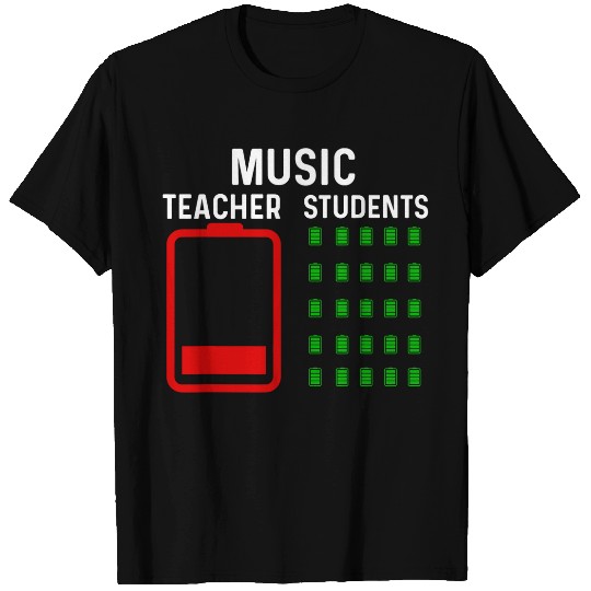 End Of Year Teacher   Thank You Music Teacher Battery T-Shirts