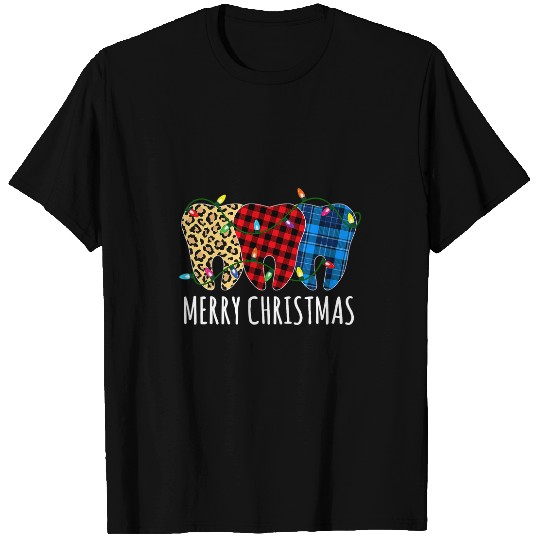 Merry Christmas Dental Assistant buffalo plaids Christmas 21 T-Shirts
