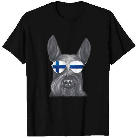 Giant Schnauzer Dog Finland Flag Sunglasses T-Shirts