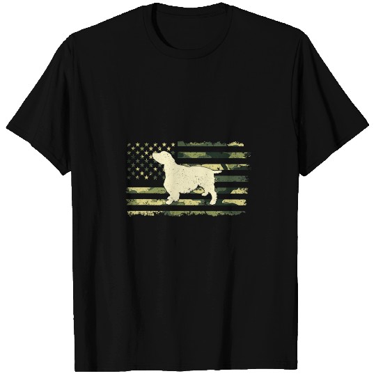 English Springer Spaniel s Camouflage American Flag T-Shirts