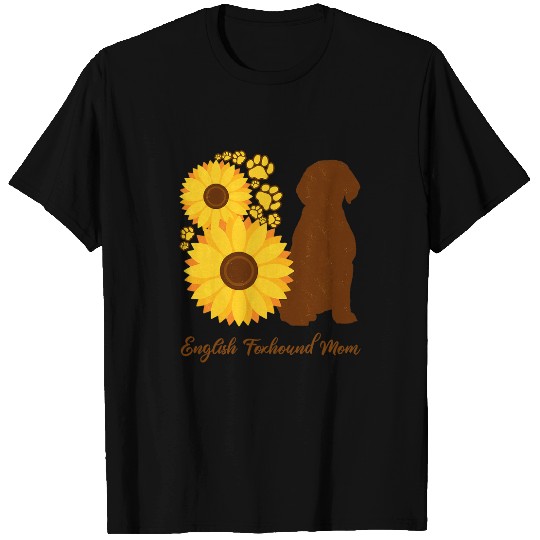 Sunflower Dog Mom English Foxhound T-Shirts