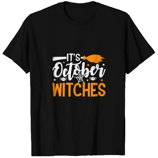 Lacrosse Gift Its October Witches Spooky Spider Web Halloween T-Shirts