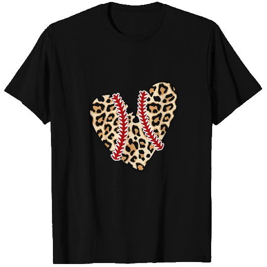 Leopard Baseball Softball Mom Funny Game Day Mothers Day T-Shirts