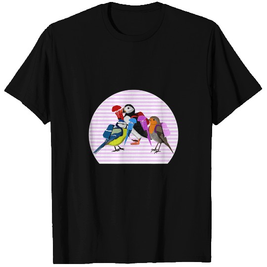 Robin Puffin Bird First Day at School Animal Biologist T-Shirts