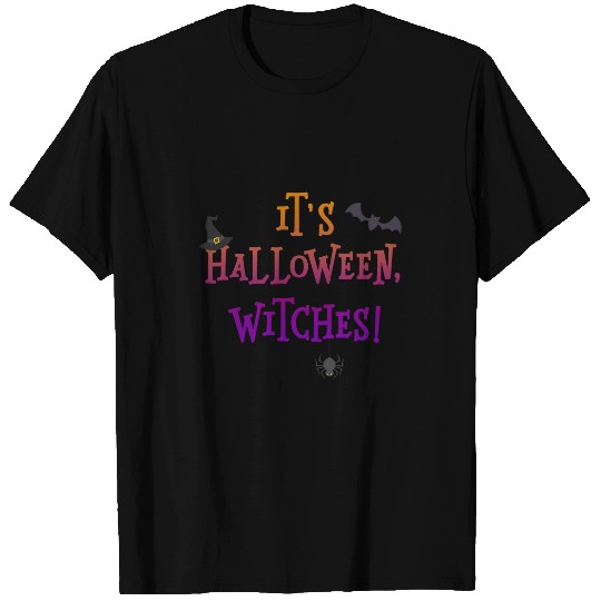 Lacrosse Gift Its Halloween Witches Women Funny Witch Hat Bat Spider T-Shirts