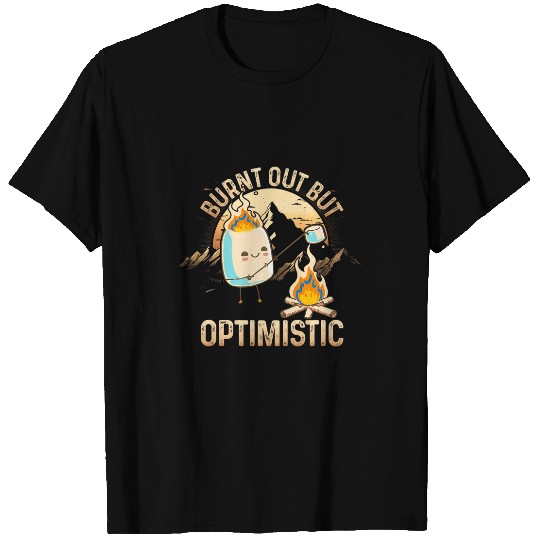 Burnt Out But Optimistic Retro vintages Camping Campfire T-Shirts