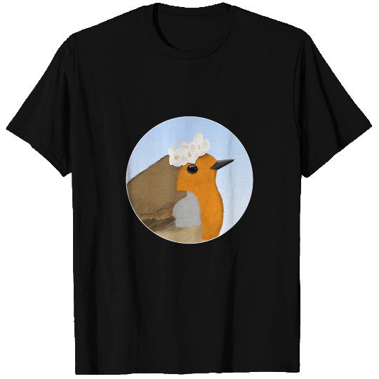 Robin with Flowers Spring Bird Birdlover Animal Biologist 21 T-Shirts