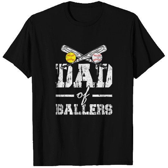 Dad Of Ballers Funny Baseball Softball Fathers day Sports T-Shirts