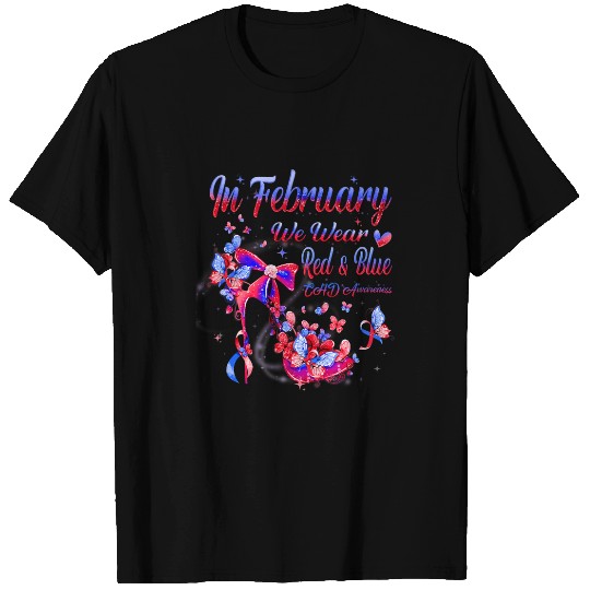 In June We Wear Blue 2Red Butterfly CHD Awareness Gifts T-Shirts