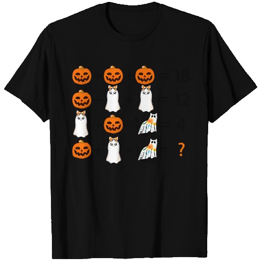 Funny Halloween Math Teacher ghosts Cat Pumpkin Hippie Floral T-Shirts
