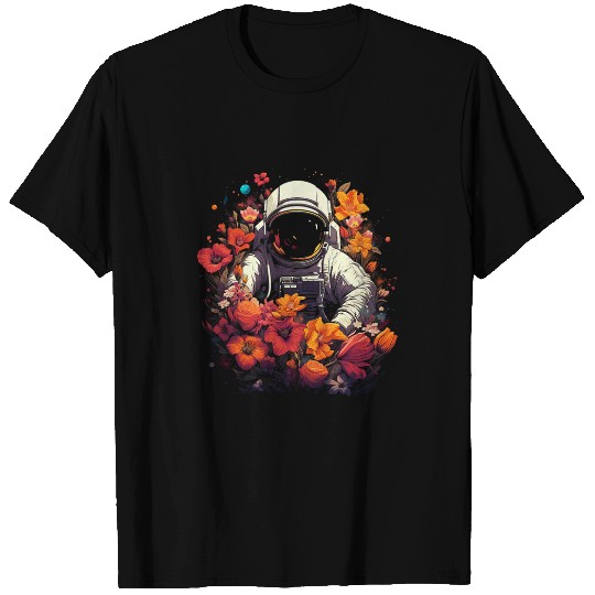 astronaut in flowers cottagecore style for astronauts 4 T-Shirts