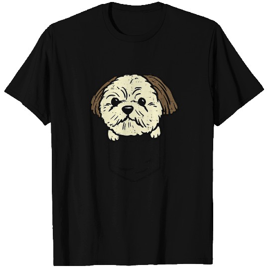 Pocket Shih Tzu Puppy Cute Animal Pet Dog Lover Owner Gift T-Shirts