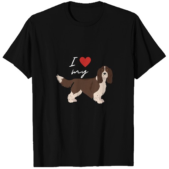 I Love My Brown White English Springer Spaniel Dog Lover T-Shirts