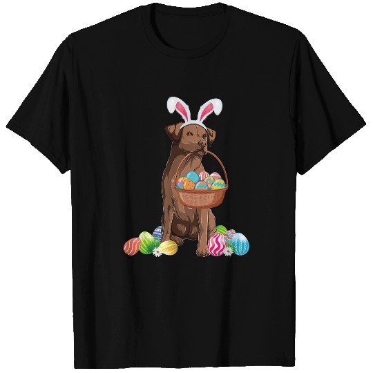 Cute Easter Chocolate Lab Easter Pug Dog Happy Easter T-Shirts
