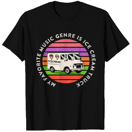 Funny Ice Cream Truck Music Meme Favorite Music Genre Saying T-Shirts