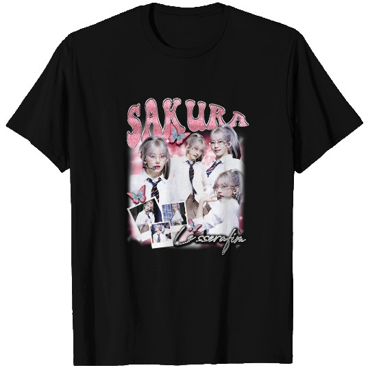 Sakura Le Sserafim Graphic T-shirt, Le Sserafim Easy Album T Shirt