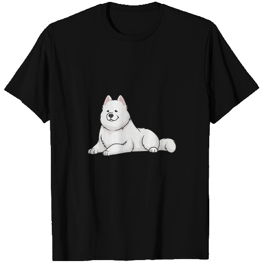 Dog Samoyed Dogs Samoyed Lying Down Funny Cute T-Shirts