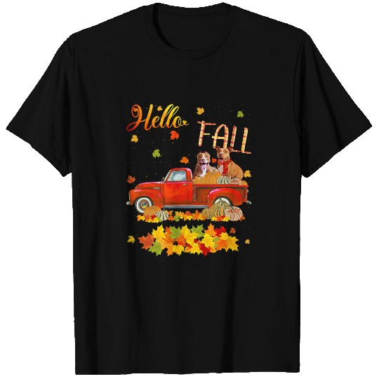 Bully Autumn Fall Pumpkin Truck Mappe Thanksgiving262 Pitbull Dog T-Shirts
