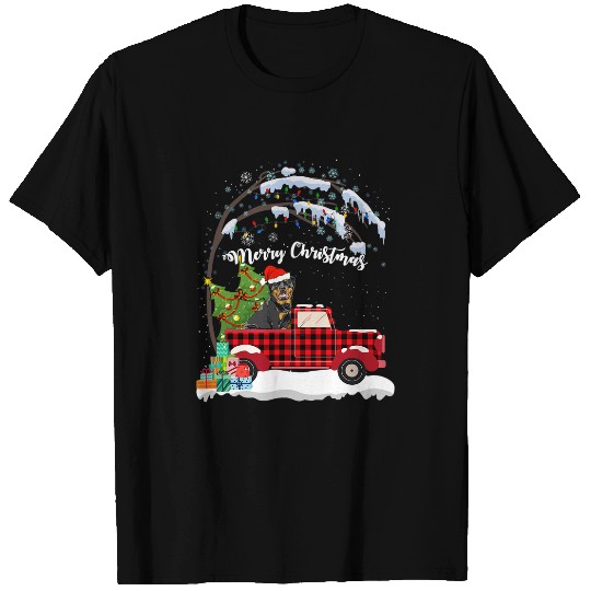 Dog Rottweiler Christmas Truck Tree Mom Dad Cat Lover Christmas T-Shirts