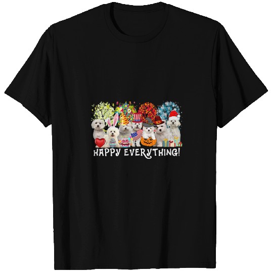 Dog Maltese Happy Everything Maltese Dog Seasons All Year Tree Lover25 T-Shirts