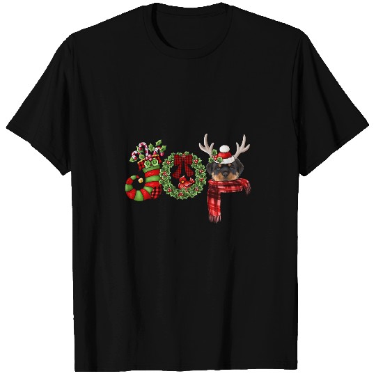 Dog Rottweiler Christmas Rottweiler Joy Reindeer xmass Funny T-Shirts