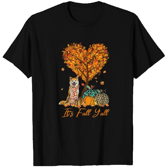 Dog Akita Its Fall Yall Akita Art Dog Halloween Thanksgiving 220 T-Shirts