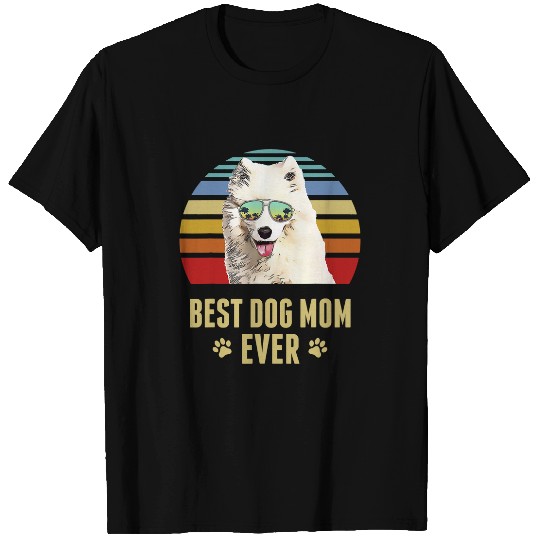 Dog Samoyed bests Dog Mom Ever Retro Sunset T-Shirts