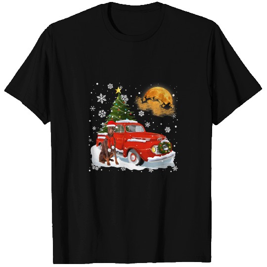 Dog Doberman vintages Wagon Red Truck Christmas Tree Pajamas80 T-Shirts