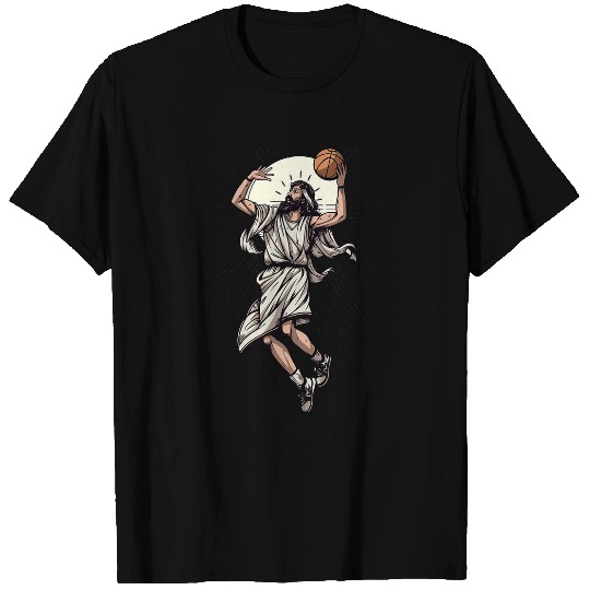 Funny Jesus Playing Basketball 18 T-Shirts