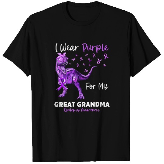 I Wear Purple For My Great Grandma Epilepsy Awareness T-Shirts