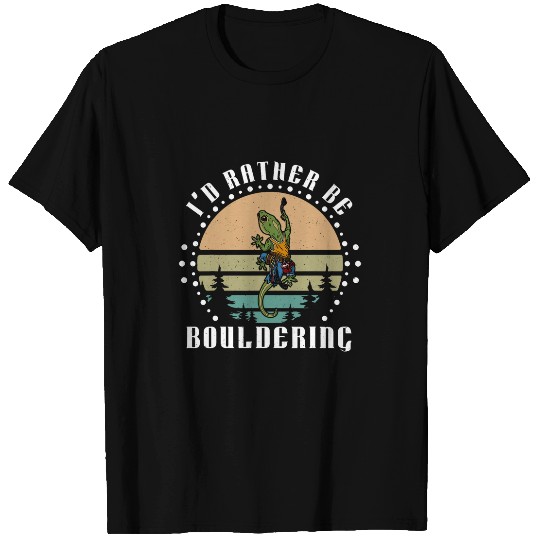Bouldering lizard climbing reptile gym climb mountain 1 T-Shirts