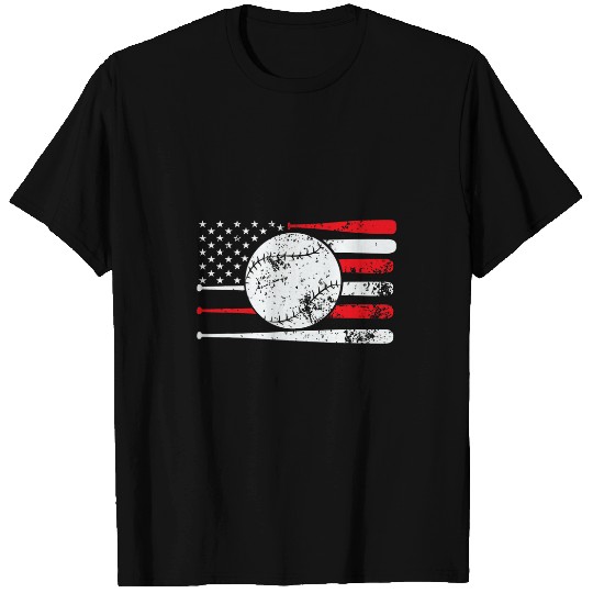 Baseball USA Flag American Flag vintages 4th of July T-Shirts
