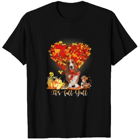 Dog Basset Hound Its Fall Yall Basset Hound Dog Lovers Thanksgiving183 T-Shirts