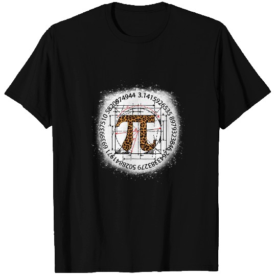Retro vintages Leopard Pi Math 3 14 National Pi Day Bleached T-Shirts