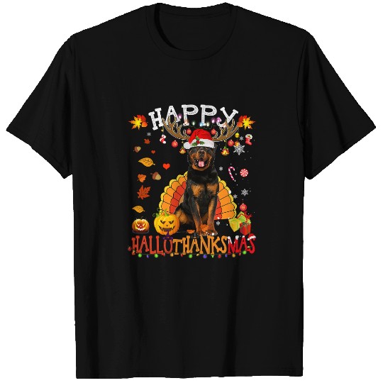 Dog Rottweiler Happy Hallothanksmas Halloween Thanksgiving xmass 149 T-Shirts