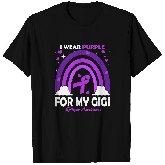 I Wear Purple For My Gigi Rainbow Epilepsy Awareness T-Shirts