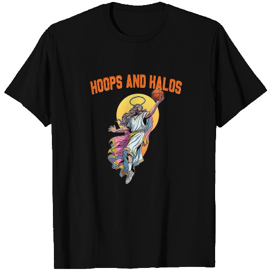 Funny Jesus Playing Basketball Hoops and Halos 14 T-Shirts