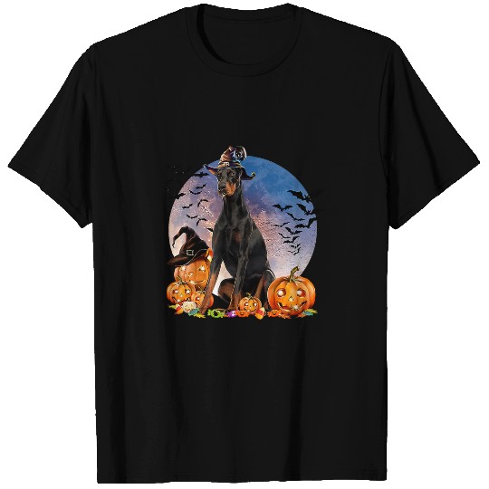 Dog Doberman Halloween Dobermann Jack O Lantern Pumpkin Moon 45 T-Shirts