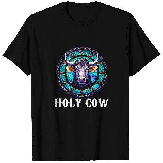 Funny Cow lover with Artisan Style Stained Glass Art T-Shirts