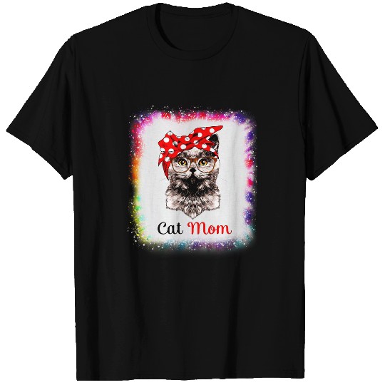 Cat Mom Daddy Mommy Boy Girl Funny Tie Dye Bleached 21 T-Shirts